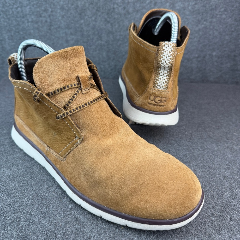 UGG Freamon Chukka Treadlite Waterproof Suede Boots Mens 10 Chestnut Brown